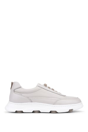 Tamer Tanca Erkek Hakiki Deri Bej Sneakers & Spor Ayakkabı 298 3400-2505 ERK AYK Y26 BEJ GUTI