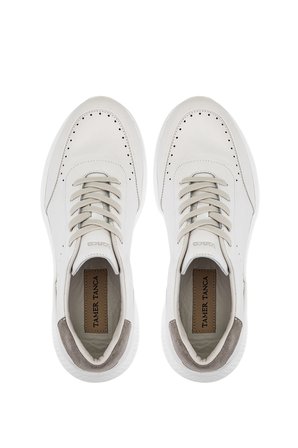 Tamer Tanca Erkek Hakiki Deri Beyaz Sneakers & Spor Ayakkabı 298 3595-3057 ERK AYK Y26 KRK BEYAZ HAVANA