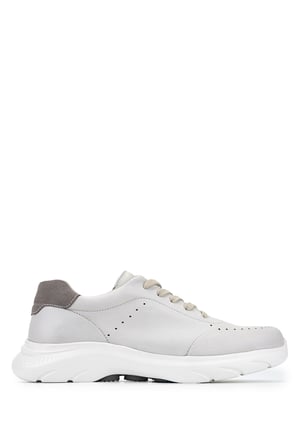 Tamer Tanca Erkek Hakiki Deri Beyaz Sneakers & Spor Ayakkabı 298 3595-3057 ERK AYK Y26 KRK BEYAZ HAVANA