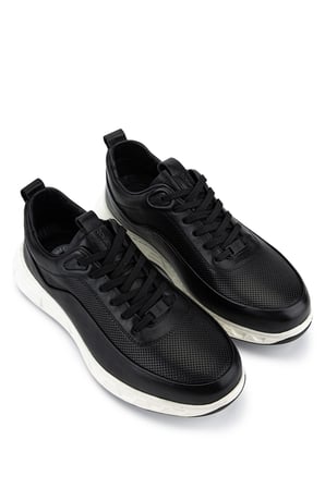 Tamer Tanca Erkek Hakiki Deri Siyah Sneakers & Spor Ayakkabı 298 3491-2591 ERK AYK Y26 SIYAH ATLAS BSK