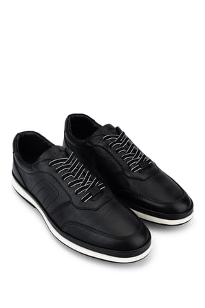 Tamer Tanca Erkek Hakiki Deri siyah Sneakers & Spor Ayakkabı 298 2768-2062 ERK AYK Y26 SIYAH MARSEL