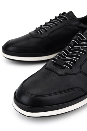 Tamer Tanca Erkek Hakiki Deri siyah Sneakers & Spor Ayakkabı 298 2768-2062 ERK AYK Y26 SIYAH MARSEL