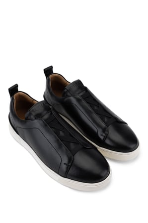 Tamer Tanca Erkek Hakiki Deri Siyah Sneakers & Spor Ayakkabı 1093 2805 ERK AYK Y26 SIYAH