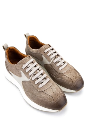 Tamer Tanca Erkek Hakiki Deri Bej Süet Sneakers & Spor Ayakkabı 1171 86-24 ERK AYK Y26 BEJ SUET