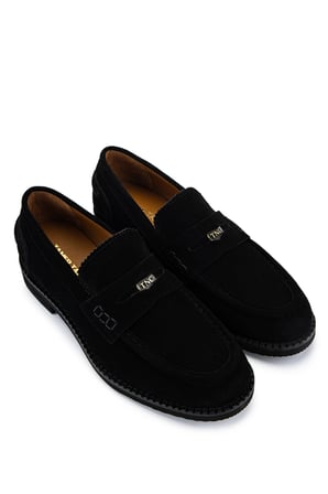 Tamer Tanca Erkek Hakiki Deri Siyah Süet Loafer Ayakkabı 1170 52-LR ERK AYK Y26 SIYAH SUET