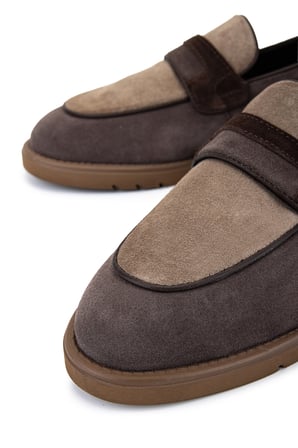 Tamer Tanca Erkek Hakiki Deri Kahverengi Loafer Ayakkabı 1171 295-01 ERK AYK Y26 TAUPE/SIGARO