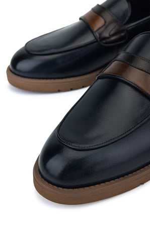 Tamer Tanca Erkek Hakiki Deri Lacivert Loafer Ayakkabı 1171 295-01 ERK AYK Y26 LACI/KHV/TABA DR