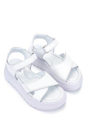 Tamer Tanca Çocuk Hakiki Deri Beyaz Düz Sandalet 406 4755 SNDLT 31-36 Y26 BEYAZ
