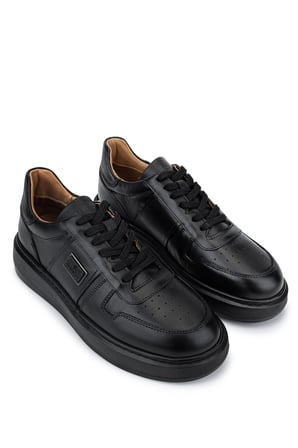 Tamer Tanca Erkek Hakiki Deri Siyah Sneakers & Spor Ayakkabı 1145 2024 ERK AYK Y26 SIYAH