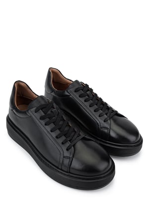 Tamer Tanca Erkek Hakiki Deri Siyah Sneakers & Spor Ayakkabı 1145 2029 ERK AYK Y26 SIYAH