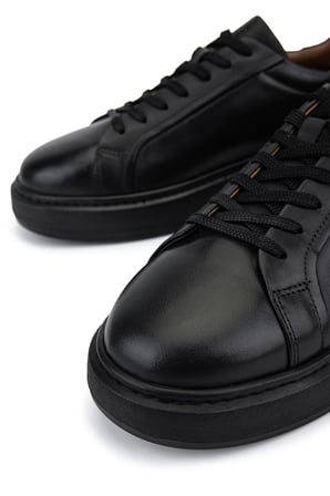 Tamer Tanca Erkek Hakiki Deri Siyah Sneakers & Spor Ayakkabı 1145 2029 ERK AYK Y26 SIYAH