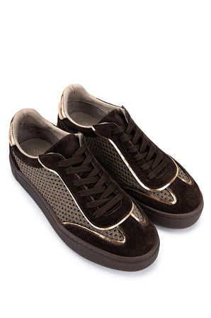 Tamer Tanca Kadın Kahverengi Süet Sneakers & Spor Ayakkabı 1063 209 BN AYK Y26 KAHVE SUET