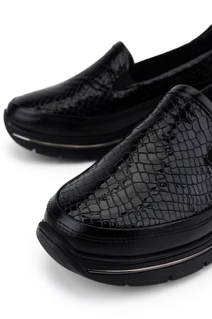 Tamer Tanca Hakiki Deri Kadın Siyah Sneakers & Spor Ayakkabı 298 3200 BN AYK Y26 SYH/SYH KROKO
