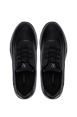 Tamer Tanca Kadın Hakiki Deri Siyah Kırışık Rugan Sneakers & Spor Ayakkabı 298 3215 BN AYK Y26 SIYAH KRSK RGN