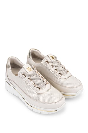 Tamer Tanca Hakiki Deri Kadın Siyah Sneakers & Spor Ayakkabı 298 3220 BN AYK Y26 KREMA/KREMA BSK
