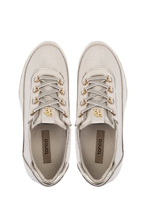Tamer Tanca Hakiki Deri Kadın Siyah Sneakers & Spor Ayakkabı 298 3220 BN AYK Y26 KREMA/KREMA BSK
