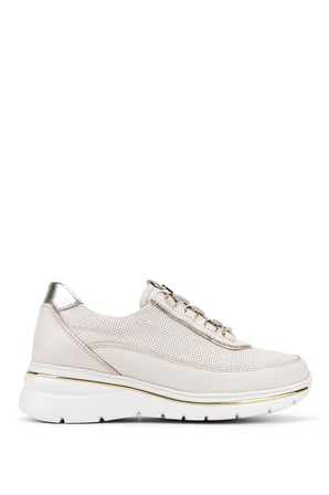 Tamer Tanca Hakiki Deri Kadın Siyah Sneakers & Spor Ayakkabı 298 3220 BN AYK Y26 KREMA/KREMA BSK