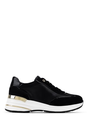 Tamer Tanca Kadın Hakiki Deri Siyah Süet Sneakers & Spor Ayakkabı 298 7095 BN AYK Y26 SIYAH SUET