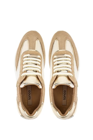 Tamer Tanca Kadın Hakiki Deri Pudra Sneakers & Spor Ayakkabı 298 7095 BN AYK Y26 PDR SUET/BEJ/GOLD