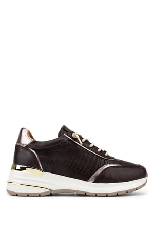 Tamer Tanca Kadın Hakiki Deri Kahverengi Sneakers & Spor Ayakkabı 298 7100 BN AYK Y26 KAHVE/BRONZ