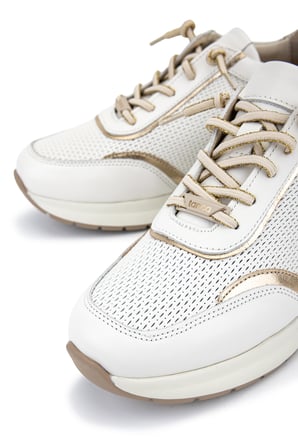 Tamer Tanca Kadın Hakiki Deri Beyaz Sneakers & Spor Ayakkabı 298 7100 BN AYK Y26 BEYAZ/GOLD