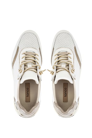 Tamer Tanca Kadın Hakiki Deri Beyaz Sneakers & Spor Ayakkabı 298 7100 BN AYK Y26 BEYAZ/GOLD