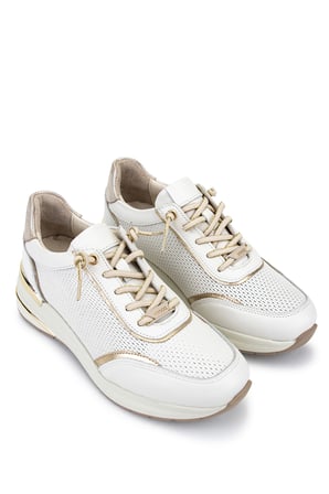 Tamer Tanca Kadın Hakiki Deri Beyaz Sneakers & Spor Ayakkabı 298 7100 BN AYK Y26 BEYAZ/GOLD