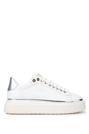 Tamer Tanca Kadın Suni Deri Beyaz/Gümüş Sneakers & Spor Ayakkabı 1009 2734 BN AYK Y26 BEYAZ/SILVER