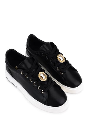 Tamer Tanca Kadın Suni Deri Siyah Sneakers & Spor Ayakkabı 1009 3333 BN AYK Y26 SIYAH CILT