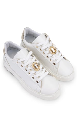 Tamer Tanca Kadın Suni Deri Beyaz Sneakers & Spor Ayakkabı 1009 3333 BN AYK Y26 BEYAZ CILT