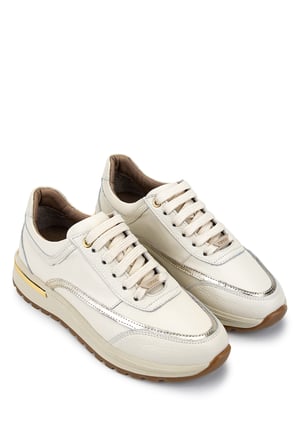 Tamer Tanca Kadın Hakiki Deri Bej Sneakers & Spor Ayakkabı 1116 1868 BN AYK Y26 BEJ/ANTRASIT