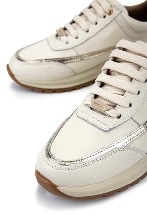Tamer Tanca Kadın Hakiki Deri Bej Sneakers & Spor Ayakkabı 1116 1868 BN AYK Y26 BEJ/ANTRASIT