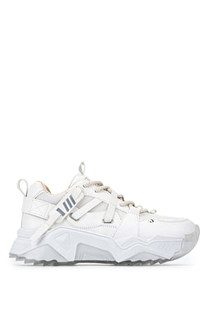 Tamer Tanca Kadın Suni Deri Beyaz Sneakers & Spor Ayakkabı 936 65160 BN AYK SK23/24 BEYAZ/BEJ