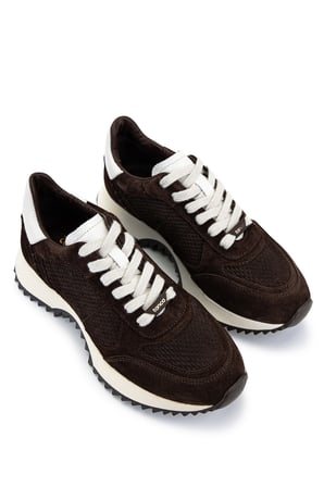 Tamer Tanca Kadın Hakiki Deri Kahverengi Süet Sneakers & Spor Ayakkabı 154 7161 BN AYK Y26 KAHVE SUET