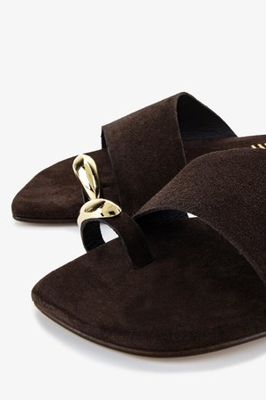 Valmenti Kadın Hakiki Deri Kahverengi Düz Terlik 1141 415 BN TRLK Y26 BROWN SUEDE