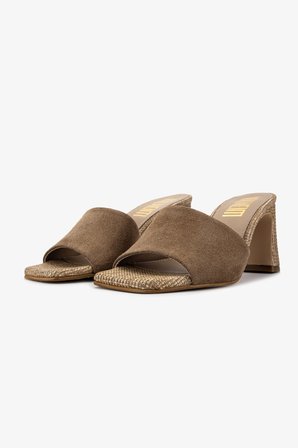 Valmenti Kadın Hakiki Deri Taupe Topuklu Terlik 1141 885 BN TRLK Y26 TAUPE SUEDE