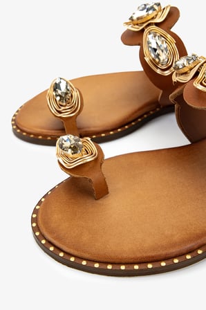 Valmenti Kadın Hakiki Deri Taba Düz Terlik 1141 578 BN TRLK Y26 TAN LEATHER
