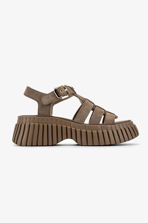 Valmenti Kadın Hakiki Deri Taupe Düz Sandalet 1141 842 BN SNDLT Y26 TAUPE SUEDE