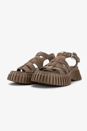 Valmenti Kadın Hakiki Deri Taupe Düz Sandalet 1141 842 BN SNDLT Y26 TAUPE SUEDE