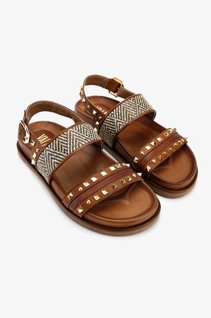 Valmenti Kadın Deri & Tekstil Taba Düz Sandalet 1141 505 BN SNDLT Y26 TAN LEATHER