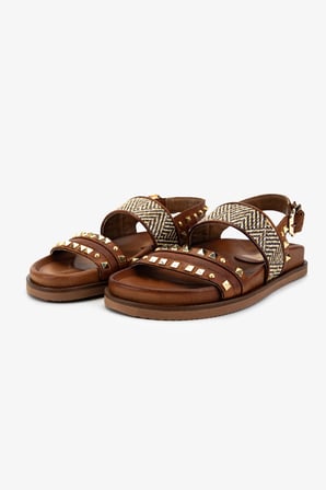 Valmenti Kadın Deri & Tekstil Taba Düz Sandalet 1141 505 BN SNDLT Y26 TAN LEATHER