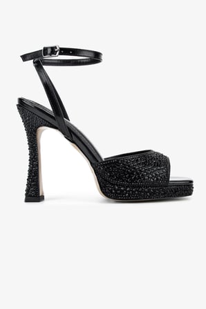 Valmenti Kadın Suni Deri Siyah Taşlı Night Shoes Ayakkabı 921 655 BN AYK Y26 SIYAH TASLI