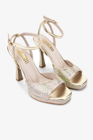 Valmenti Kadın Suni Deri Sarı Night Shoes Ayakkabı 921 655 BN AYK Y26 GOLD TASLI