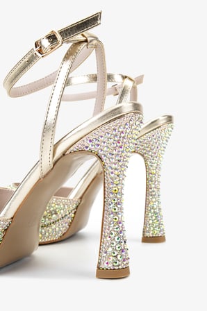 Valmenti Kadın Suni Deri Sarı Night Shoes Ayakkabı 921 655 BN AYK Y26 GOLD TASLI