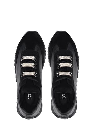 Tamer Tanca Kadın Hakiki Deri Siyah Sneakers & Spor Ayakkabı 1201 4004 BN AYK Y26 SYH FLTR/SYH SUET