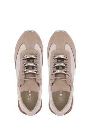 Tamer Tanca Kadın Hakiki Deri Bej Sneakers & Spor Ayakkabı 1201 4004 BN AYK Y26 BEJ FLTR/BEJ SUET