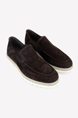 Valmenti Erkek Hakiki Deri Kahverengi Süet Loafer Ayakkabı 1202 2295-29 ERK AYK Y26 KAHVE SUET