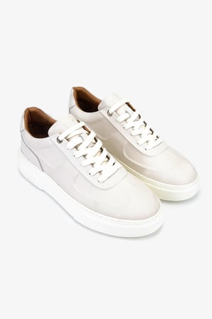 Valmenti Erkek Hakiki Deri Kırık Beyaz Sneakers & Spor Ayakkabı 04 4601 ERK AYK Y26 OFF WHITE
