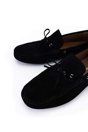 Tamer Tanca Erkek Hakiki Deri Siyah Süet Loafer Ayakkabı 818 0790 ERK AYK Y26 SIYAH SUET