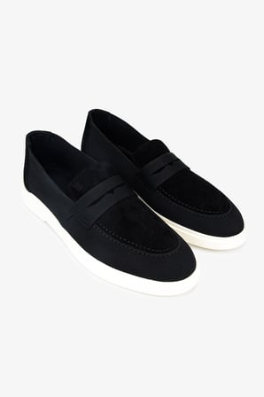 Valmenti Erkek Deri & Tekstil Siyah Süet Loafer Ayakkabı 1203 206 ERK AYK Y26 SIYAH SUET/TRK